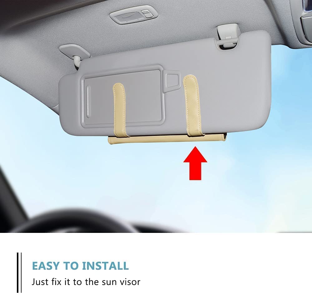 Car Visor Tissue Holder: Convenient Sun Visor Napkin Storage (Beige)