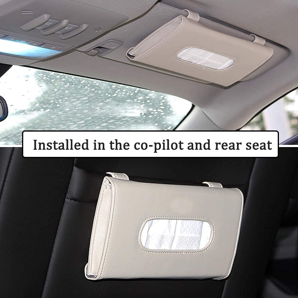 Car Visor Tissue Holder: Convenient Sun Visor Napkin Storage (Beige)