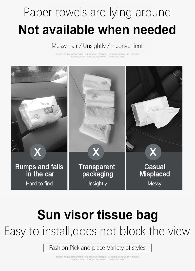 Car Visor Tissue Holder: Convenient Sun Visor Napkin Storage (Beige)